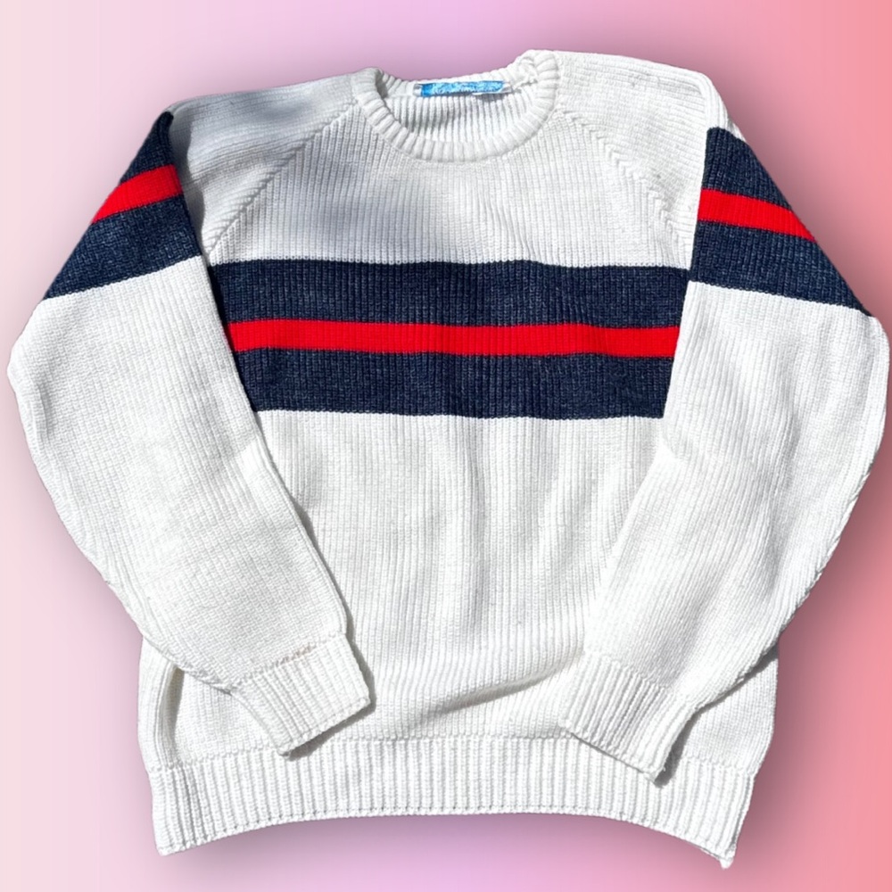 🧚🏼‍♀️RED WHITE AND BLUE 80s PULLOVER🧚🏼‍♀️
